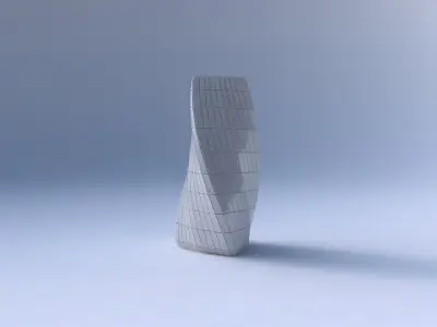 Vase twist triangle with grid plates 3D print model