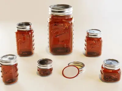 Mason Jars Low-poly 3D model