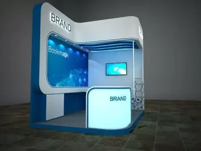 Two  side open stall 3D model