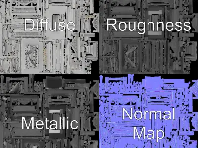 Ornate Stone Pavilion Model Pack Low-poly 3D model