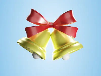 Christmas Bell Low-poly 3D model