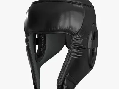 3D Boxing Training Helmet Black Low-poly 3D model