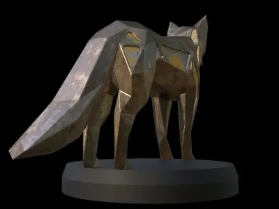 Steampunk Fox Low-poly 3D model