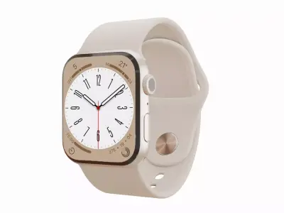 Apple Watch Series 8 Sport Band Starlight Color 3D Model Low-poly 3D model