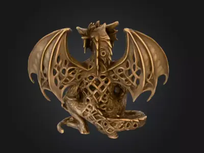 Woven Dragon Guardian Low-poly 3D model