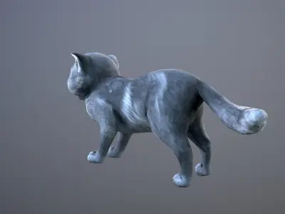 Animated cat Low-poly 3D model