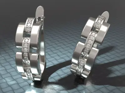 Earring diamond Printable 3D print model