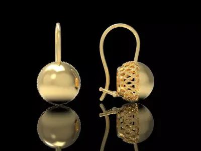 Soviet design earrings 3D print model