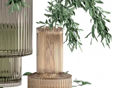 plant bouquet with vase  3D model