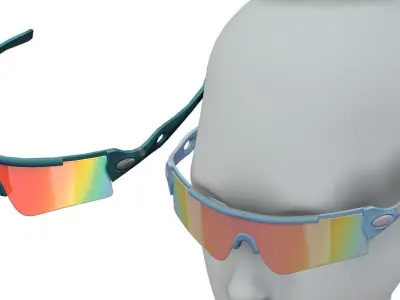 Cartoon High Poly Subdivision Sport Glasses Low-poly 3D model