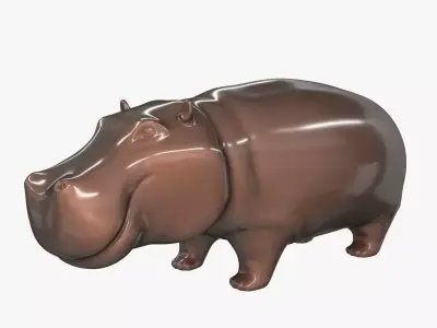 Ceramic figurine hippo 3D model