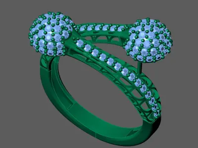 Womens Rings With Stone Ring Ready STL 3DM Models Rings women 3D print model