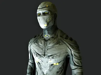 Futuristic Metal Man Free 3D model