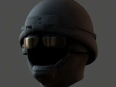 Gas mask helmet 3d model scifi Low-poly  Low-poly 3D model