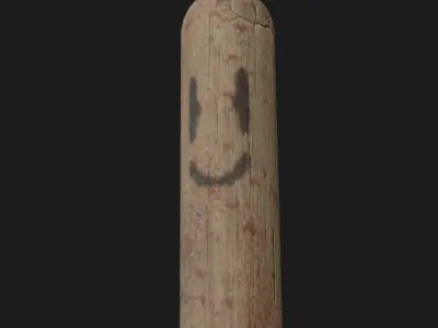 Post Apocalyptic Survival Baseball Bat Low-poly 3D model