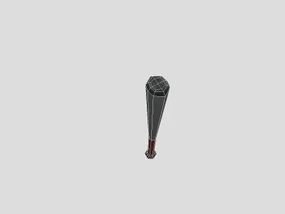 Steel Baseball Bat Low-poly with textures Low-poly 3D model