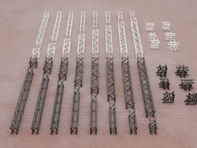Stage Constructions Elements Truss Low-poly 3D model