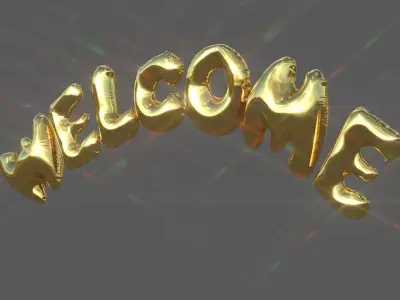 WELCOME BALLOONS Low-poly 3D model