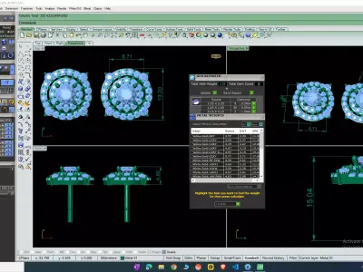 Luxury Multi-Halo Round Diamond Stud Earrings CAD Model 3D print model