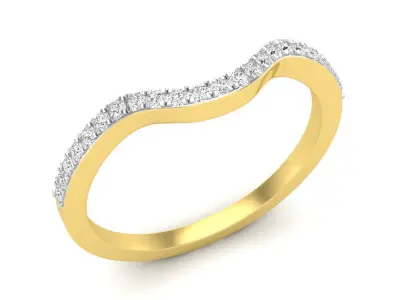 AV 620 Diamond Curved Wedding Band for Women 3D print model