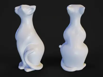 Sitting Cat Figurine 3D print model