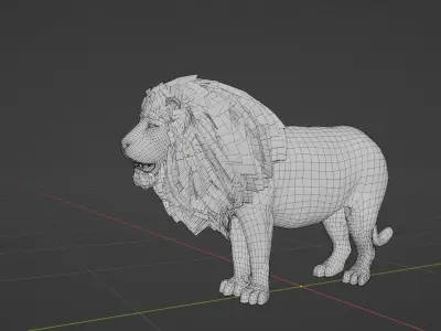 Male African Lion Mr Big 3D model