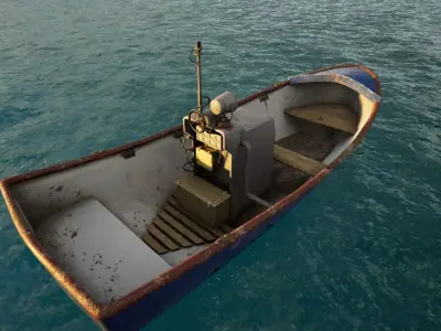 Motor Boat Free low-poly 3D model