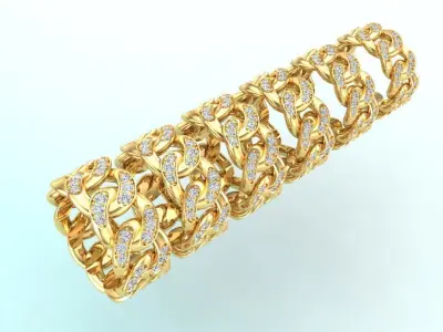 Chain ring - Miami Cuban ring - Link ring - Size 6 -11 3D Model Collection
