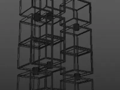 Blocky Apartments Low-poly 3D model
