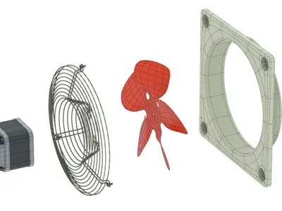 Exhaust Fan Low-poly 3D model