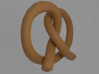 Pretzel Low-poly 3D model