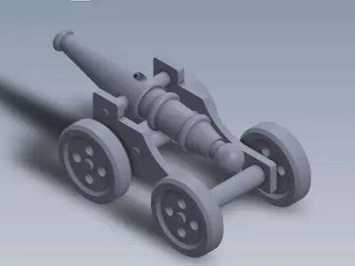 GUN CARRIAGE TOP ARABASI ASSEMBLY 3D print model