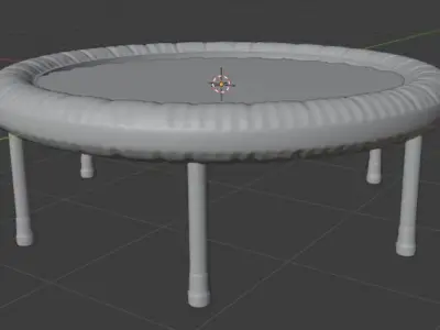 3D Red Cute Trampoline Model 3D model