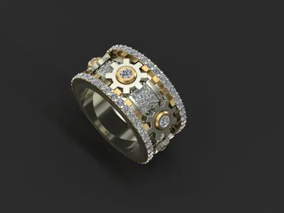 Ring with Gears 3D print model