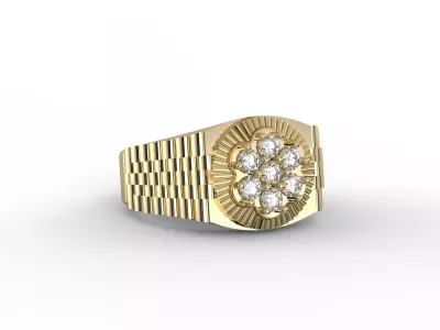 Luxury watch like mens ring 7 stones 3D print model