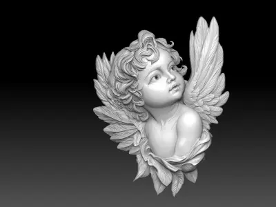 Cherub Angel with Wings 3D print model