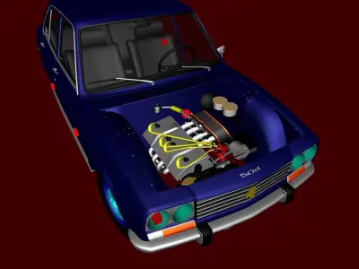 Peugeot 504 and 504 TN 3D model