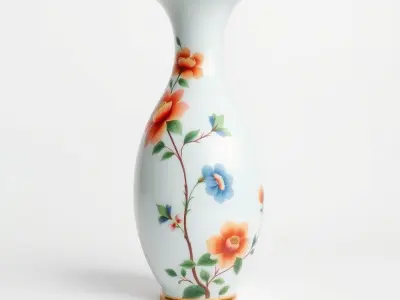 Floral Porcelain Vase Model Pack Low-poly 3D model