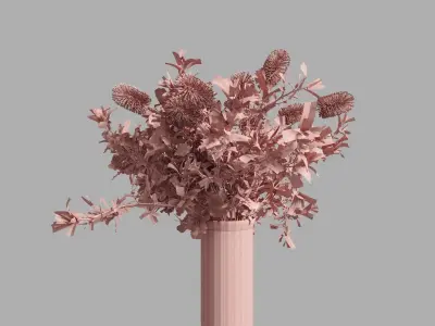 Banksia vase arrangements 2 Low-poly 3D model