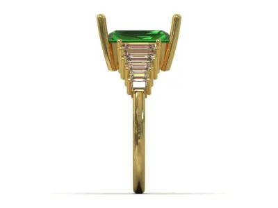 Royal Emerald stl 3dm Ring Model jr00250 3D print model