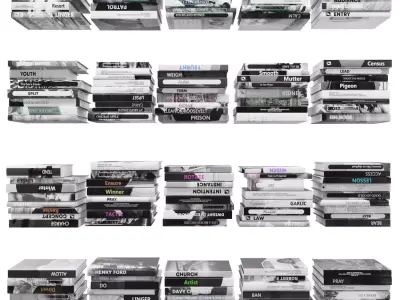 Books 150 pieces 2-5-4 Low-poly 3D model