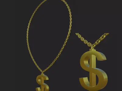 Chain Gold MODEL for Maya Blender and Game Engine Low-poly 3D model