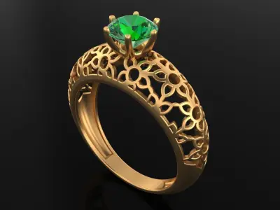 Diamond Solitaire Ring Woman for Ladies-DSR 2 3D print model