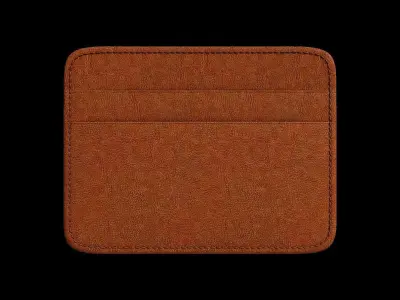 Mini Orange Leather Wallet 3D model