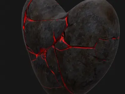 Broken Heart 3 Low-poly 3D model