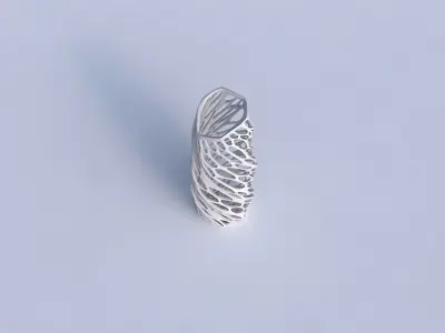 Vase twisted arc hexagon with twisted organic lattice 3D print model