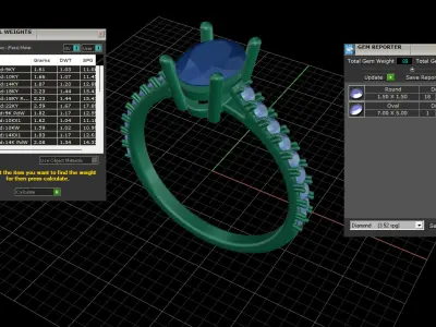 Oval engagement ring 3D print model get