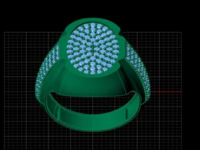 Print Ready STL 3DM  Gents Rings Diamond Men Ring  3D print model 86