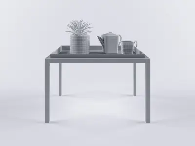 Table with decoration 3D model
