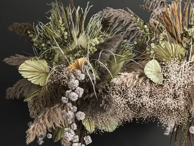 Hanging decor of their dried pampas grass 232 3D model